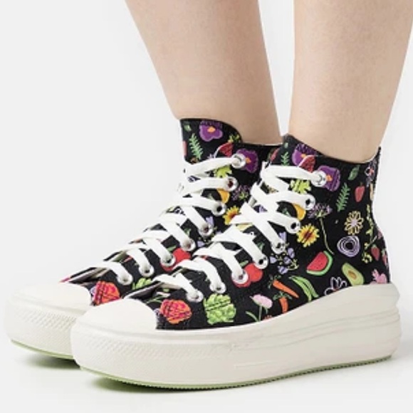 Converse Womens 8.5 Chuck Taylor All Star Move Platform Festival Fruits Florals - Picture 1 of 12